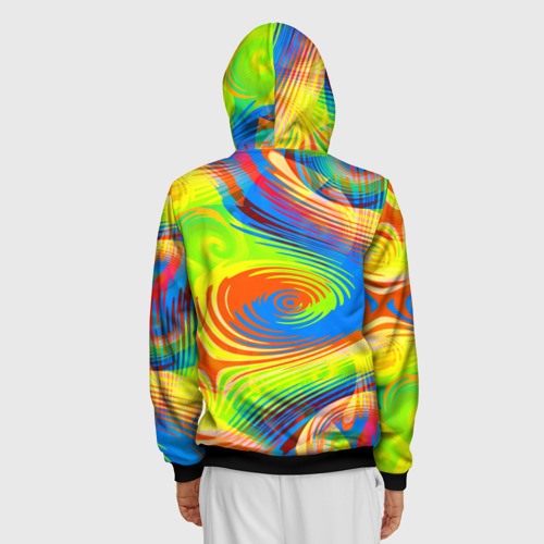 Мужская толстовка 3D на молнии Tie-Dye, цвет черный - фото 4