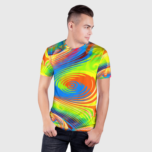 Мужская футболка 3D Slim Tie-Dye, цвет 3D печать - фото 3