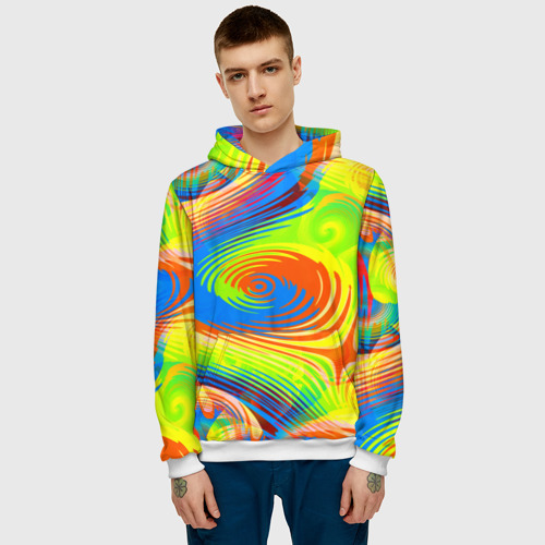 Мужская толстовка 3D Tie-Dye, цвет белый - фото 3