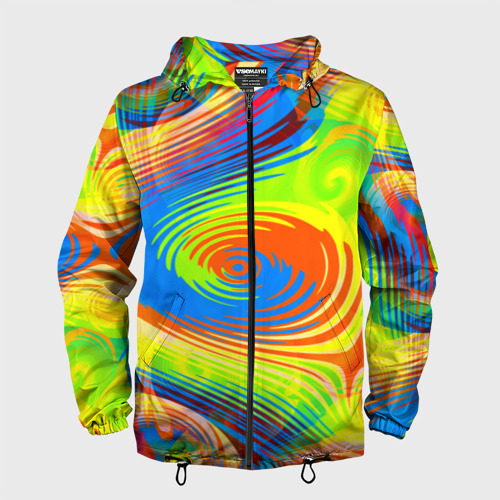 Мужская ветровка 3D Tie-Dye, цвет черный