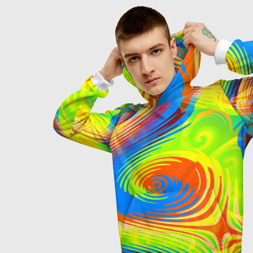 Мужская толстовка 3D Tie-Dye, цвет белый - фото 5