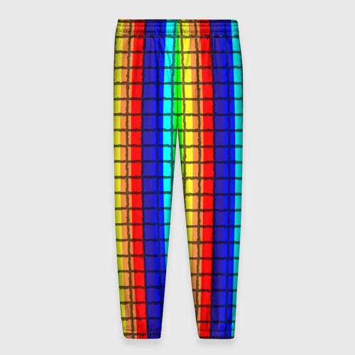 Мужские брюки 3D Радуга (Полосы в мозайку), цвет 3D печать - фото 2