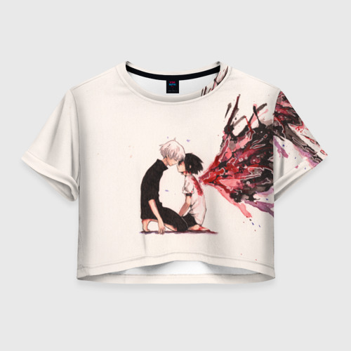 Женская футболка Crop-top 3D Tokyo Ghoul, цвет 3D печать