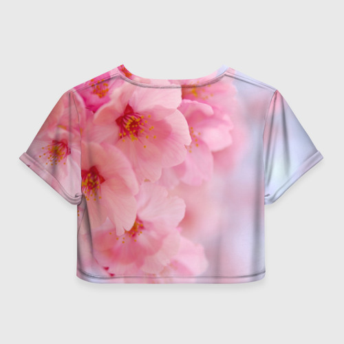 Женская футболка Crop-top 3D Сакура, цвет 3D печать - фото 2