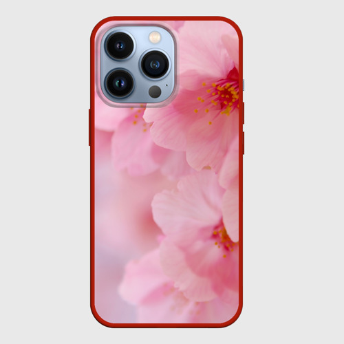 Чехол для iPhone 13 Pro Сакура, цвет красный