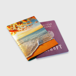 Обложка для паспорта матовая кожа Лазурный берег - фото 2