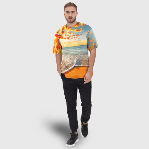 Мужская футболка oversize 3D Лазурный берег, цвет 3D печать - фото 5