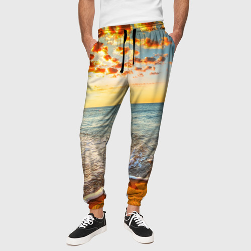 Мужские брюки 3D Лазурный берег, цвет 3D печать - фото 4