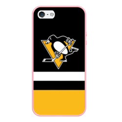 Чехол для iPhone 5/5S матовый Pittsburg Penguins форма