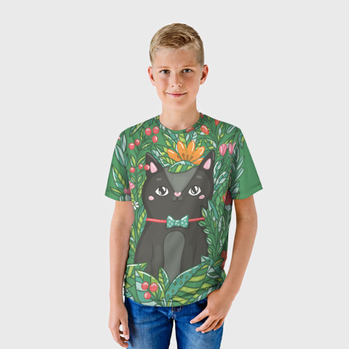 Кошка в цветах фото 3