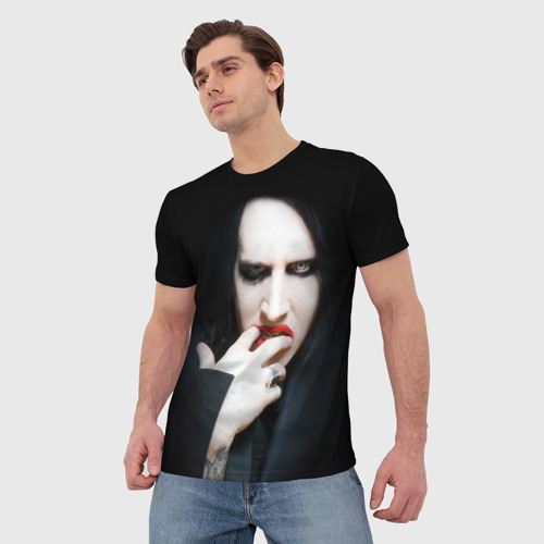 Мужская футболка 3D Marilyn Manson, цвет 3D печать - фото 3
