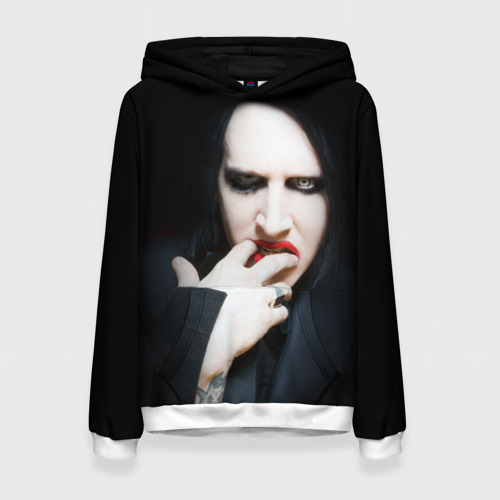 Женская толстовка с принтом Marilyn Manson, вид спереди №1