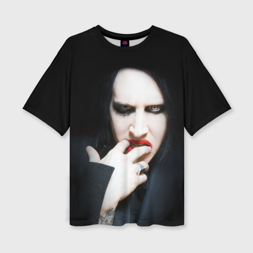 Женская футболка oversize 3D Marilyn Manson, цвет 3D печать