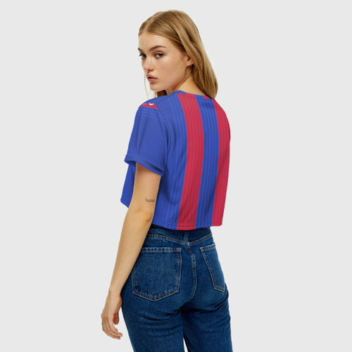 Женская футболка Crop-top 3D Барселона форма, цвет 3D печать - фото 5