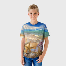 Детская футболка 3D Морской пляж 2 - фото 2