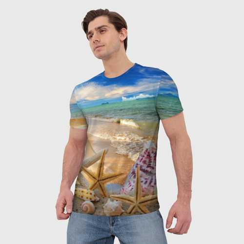 Мужская футболка 3D Морской пляж 2 - фото 3