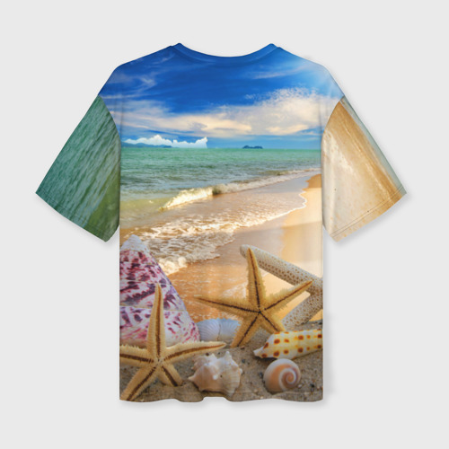 Женская футболка oversize 3D Морской пляж 2, цвет 3D печать - фото 2