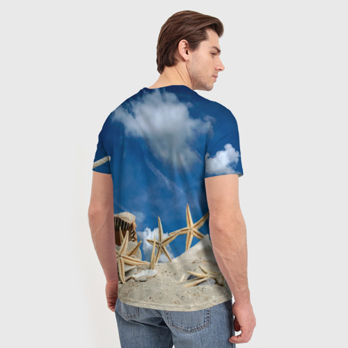 Мужская футболка 3D Морской пляж 3, цвет 3D печать - фото 4