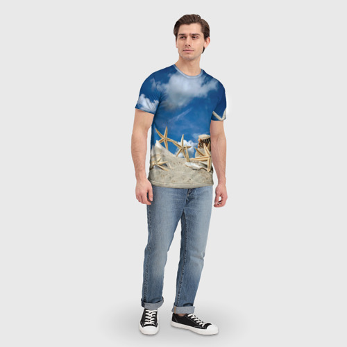 Мужская футболка 3D Морской пляж 3, цвет 3D печать - фото 5