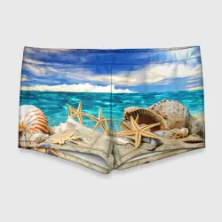 Мужские купальные плавки 3D Морской пляж 4