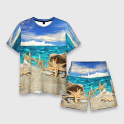 Мужской костюм с шортами 3D Морской пляж 4
