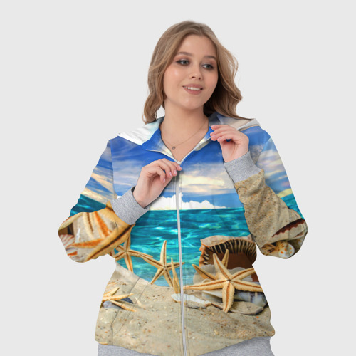Женский костюм 3D Морской пляж 4, цвет меланж - фото 7