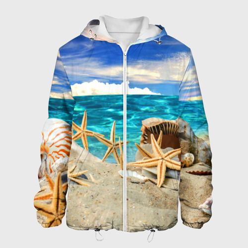 Мужская куртка 3D Морской пляж 4, цвет 3D печать