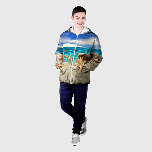 Мужская куртка 3D Морской пляж 4, цвет 3D печать - фото 3