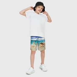 Детские спортивные шорты 3D Морской пляж 4 - фото 2