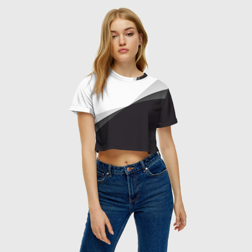 Женская футболка Crop-top 3D Минимализм, цвет 3D печать - фото 4