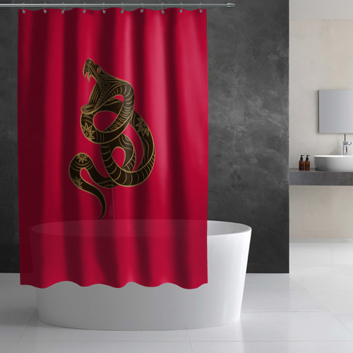 Штора 3D для ванной Год Змеи - фото 2