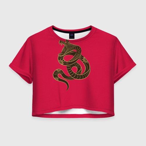 Женская футболка Crop-top 3D Год Змеи, цвет 3D печать