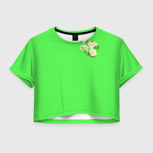 Женская футболка Crop-top 3D Розочки, цвет 3D печать