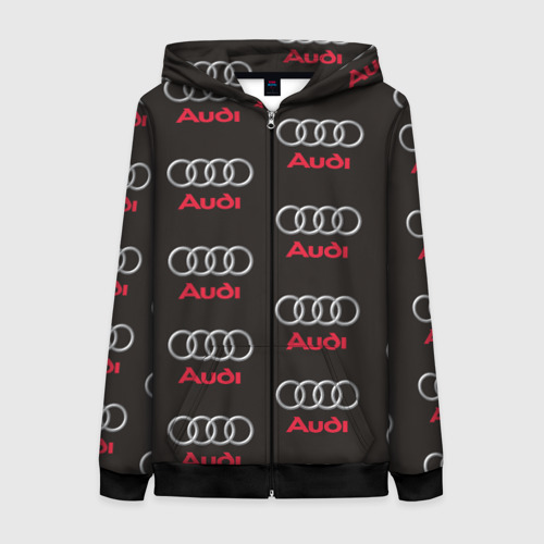 Женская толстовка 3D на молнии Audi, цвет черный