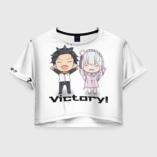 Женская футболка Crop-top 3D Re:ZERO VICTORY!, цвет 3D печать