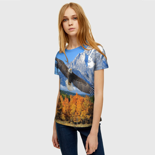 Женская футболка 3D Орел, цвет 3D печать - фото 3