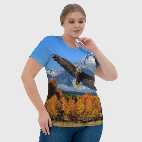 Женская футболка 3D Орел, цвет 3D печать - фото 6