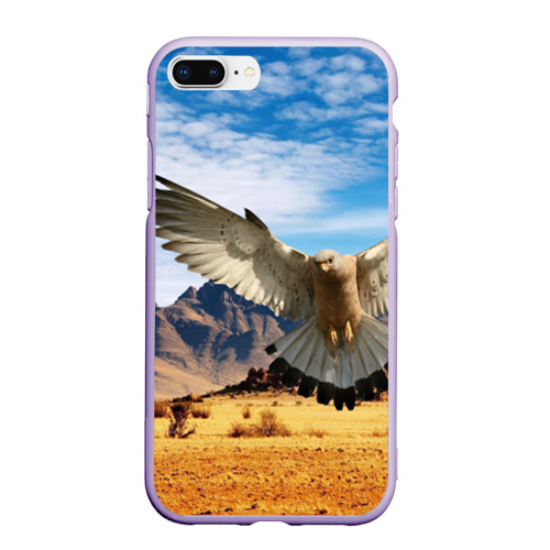 Чехол для iPhone 7Plus/8 Plus матовый Орел, цвет светло-сиреневый