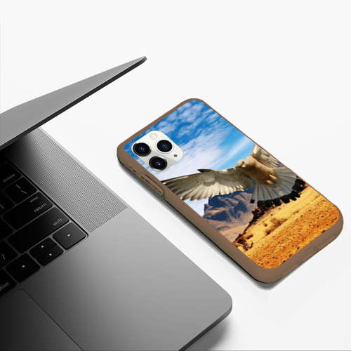 Чехол для iPhone 11 Pro Max матовый Орел, цвет коричневый - фото 5