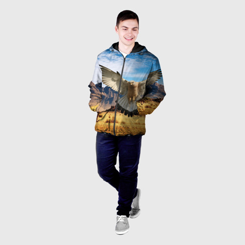 Мужская куртка 3D с принтом Орел, фото на моделе #1