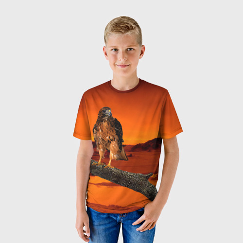 Детская футболка 3D с принтом Орел, фото на моделе #1