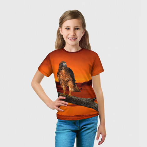 Детская футболка 3D с принтом Орел, вид сбоку #3