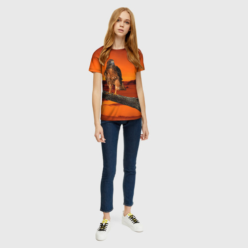 Женская футболка 3D с принтом Орел, вид сбоку #3