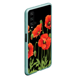 Чехол для Honor 20 Маки красные на черном - фото 2