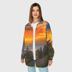 Женская рубашка oversize 3D Пейзаж - фото 2