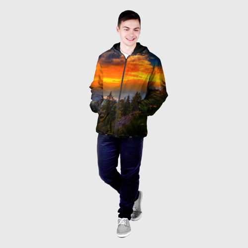 Мужская куртка 3D с принтом Пейзаж, фото на моделе #1