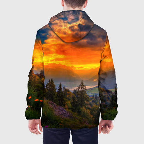 Мужская куртка 3D с принтом Пейзаж, вид сзади #2