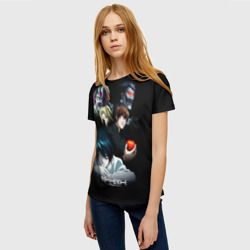 Женская футболка 3D Тетрадь смерти 1 - фото 2