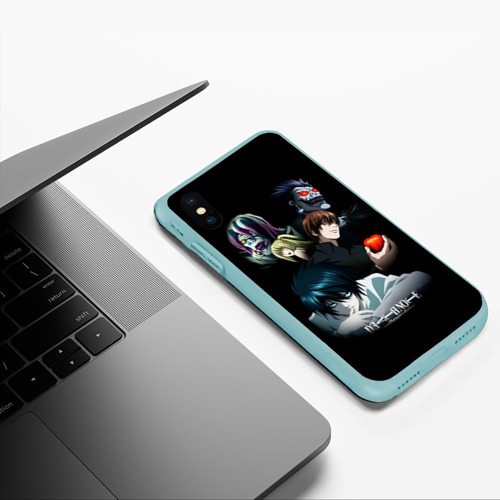 Чехол для iPhone XS Max матовый Тетрадь смерти 1, цвет мятный - фото 5