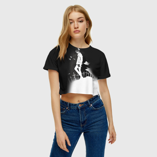 Женская футболка Crop-top 3D Тетрадь смерти 7, цвет 3D печать - фото 4